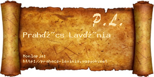 Prahács Lavínia névjegykártya